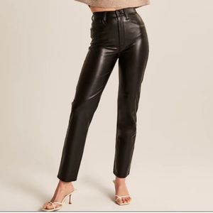 Abercrombie & Fitch Vegan Leather Ankle Straight Pants
